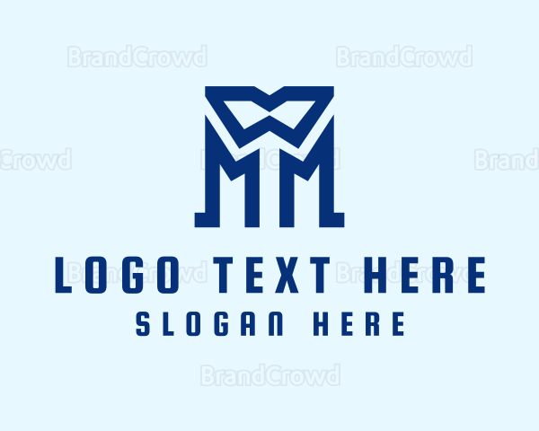 Blue Letter M Tailor Logo