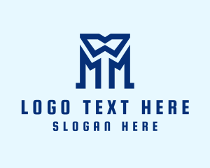 Suit And Tie - Blue Letter M Tailor logo design