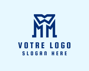 Blue Letter M Tailor  Logo