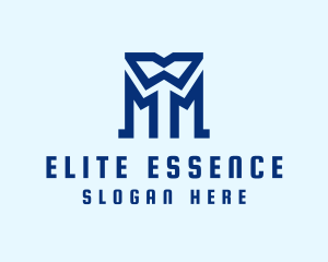 Suit - Blue Letter M Tailor logo design