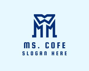 Blue Letter M Tailor  logo design