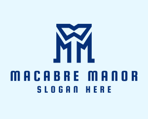 Blue Letter M Tailor  logo design