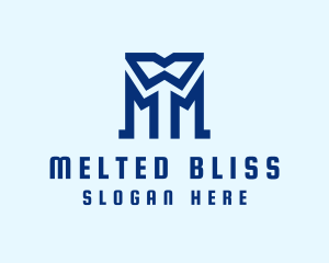 Blue Letter M Tailor  logo design