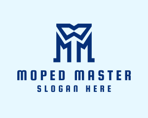 Blue Letter M Tailor  logo design