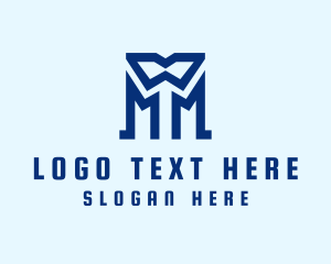 Blue Letter M Tailor  Logo