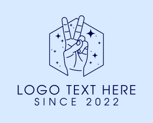 Starry - Star Peace Sign Palmistry logo design