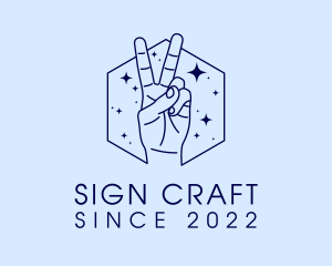 Star Peace Sign Palmistry logo design