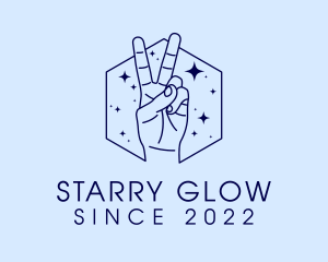 Star Peace Sign Palmistry logo design