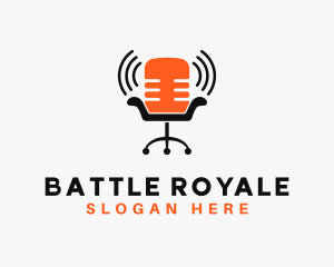 Radio - Microphone Chair Podcast logo design