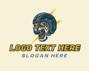 Mascot - Tiger Rider Helmet logo design