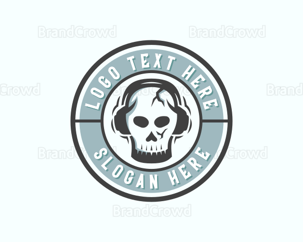 Skull Disc Jockey Headphones Logo