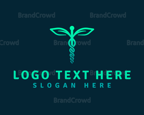 Medical Leaf Caduceus Logo