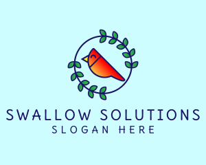Swallow - Little Red Bird logo design