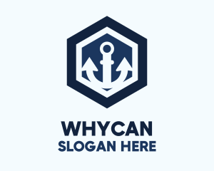 Anchor Hexagon Badge Logo