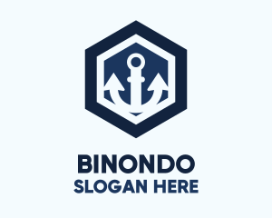 Stability - Anchor Hexagon Badge logo design