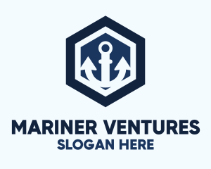 Mariner - Anchor Hexagon Badge logo design