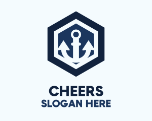 Seaman - Anchor Hexagon Badge logo design