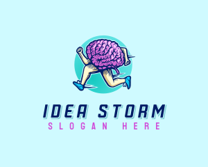 Mental Running Brain logo design