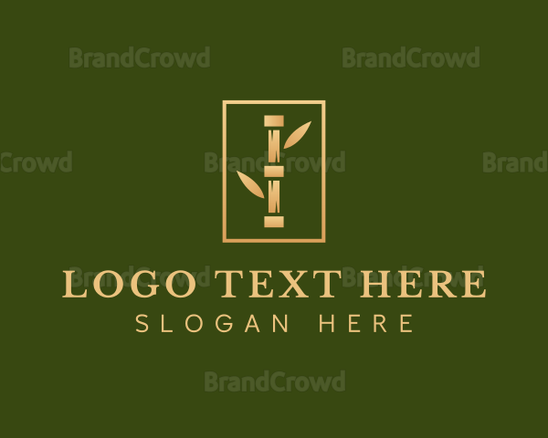 Gold Bamboo Plant Logo