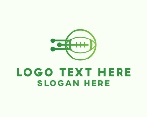 Sports Network - Green Football Tech logo design