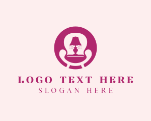 Home Staging - Lamp Chair Furnishing logo design