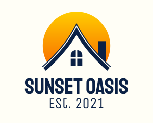 Residential House Sunset logo design