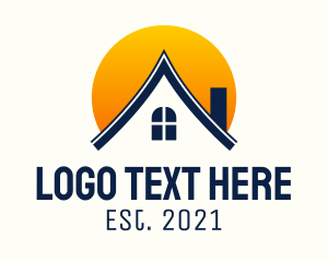 Villa - Residential House Sunset logo design