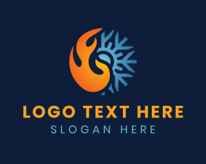Air Conditioning - Thermal Flame Snowflake logo design