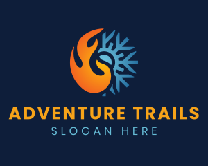 Thermal Flame Snowflake logo design