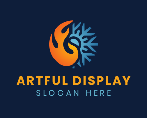 Thermal Flame Snowflake logo design