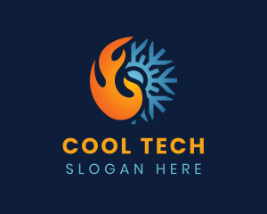 Fridge - Thermal Flame Snowflake logo design