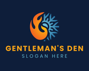 Thermal Flame Snowflake logo design