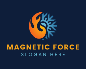 Thermal Flame Snowflake logo design