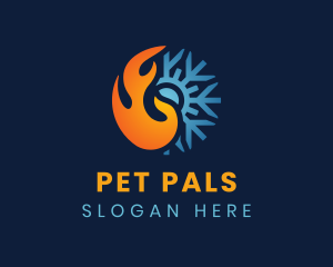 Thermal Flame Snowflake logo design