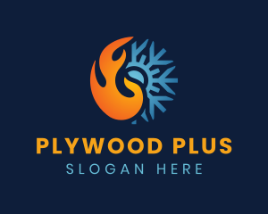 Thermal Flame Snowflake logo design