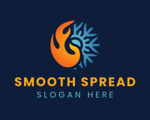 Thermal Flame Snowflake logo design