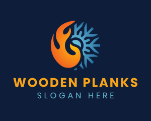 Thermal Flame Snowflake logo design