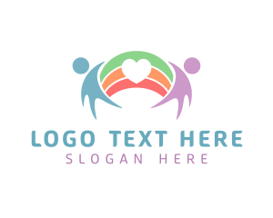 Figures - People Rainbow Heart logo design