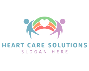 People Rainbow Heart logo design