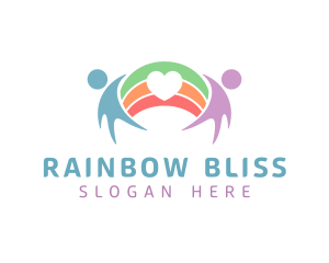 People Rainbow Heart logo design