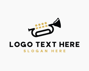 Jazz - Trumpet Music Quartet logo design