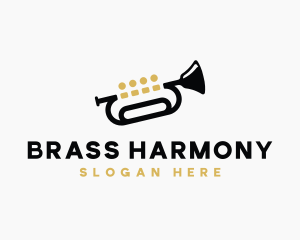 Trumpet Music Quartet logo design