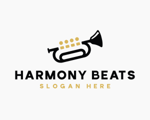 Trumpet Music Quartet logo design