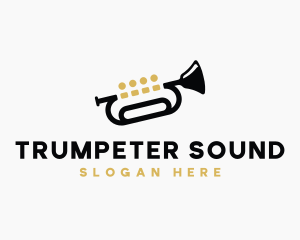 Trumpeter - Trumpet Music Quartet logo design