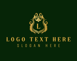 Gold - Royal Crown Shield logo design