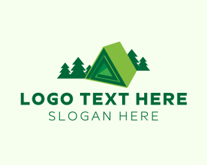 Green - House Roof Forest logo design