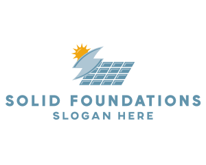 Solar Power Plant - Solar Panel Energy logo design