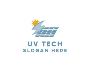 Uv - Solar Panel Energy logo design