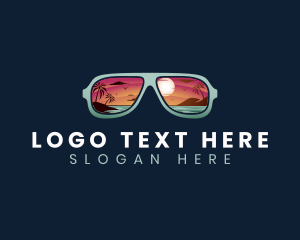 Summer - Sunglasses Ocean Beach logo design