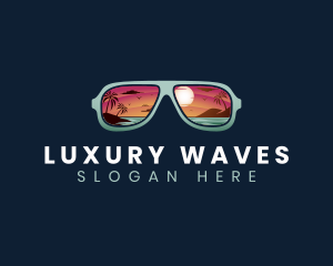 Sunglasses Ocean Beach logo design